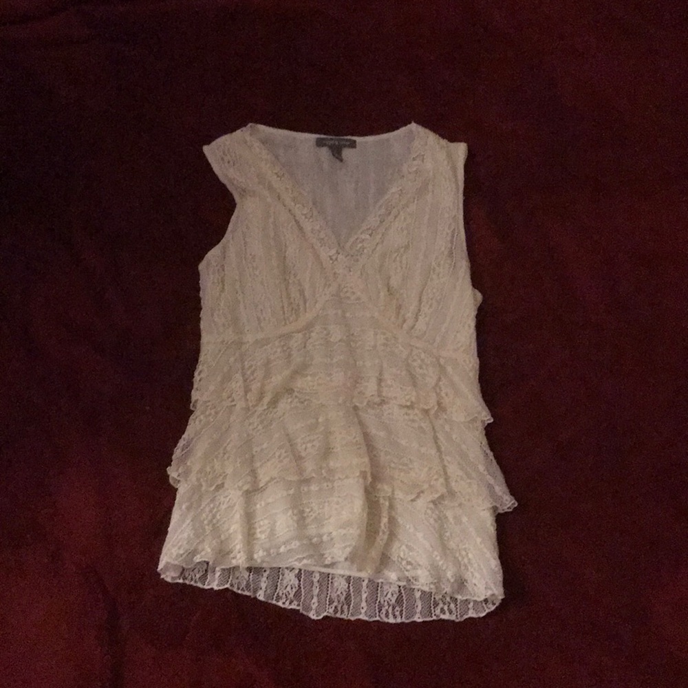 Cream colored lace blouse